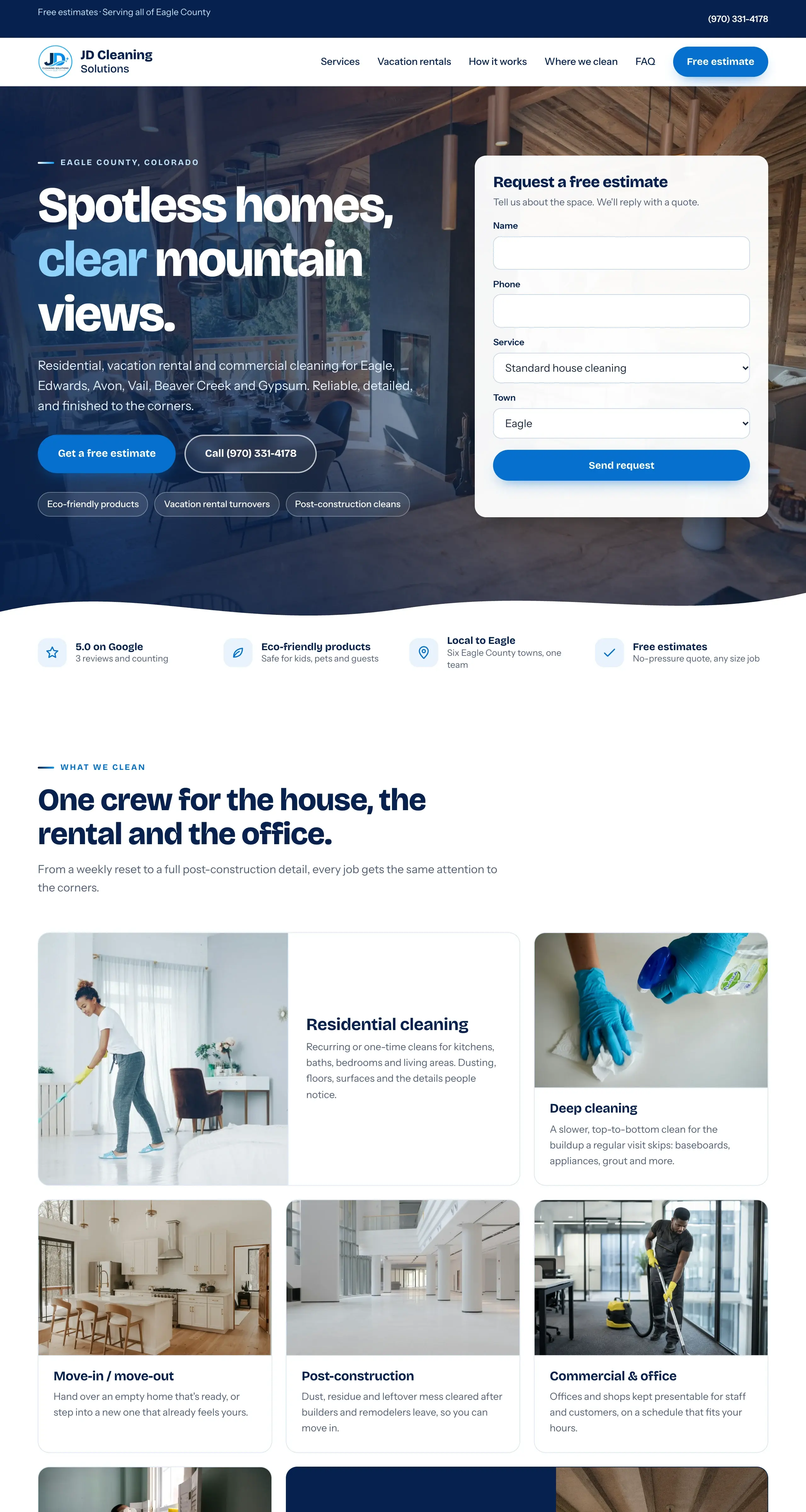 JD Cleaning Solutions website